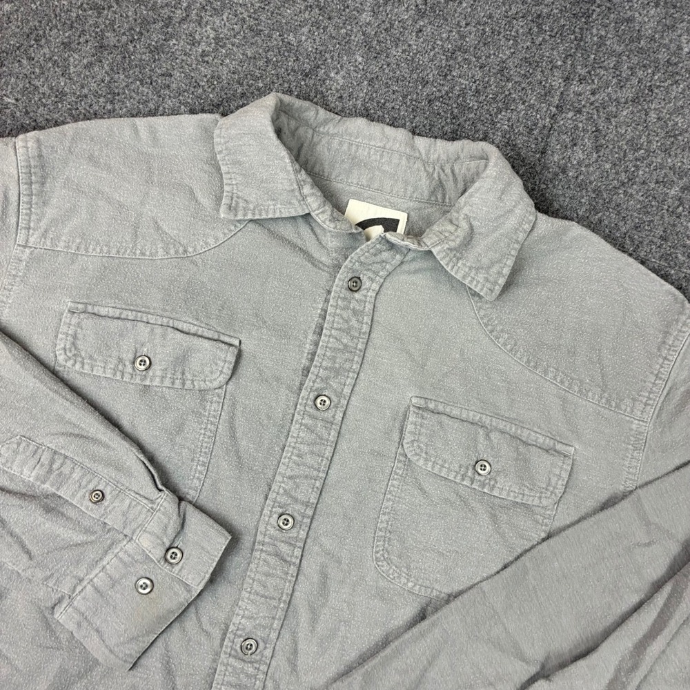 Mountain Khakis Mens Size Large Gray Western Yoke Button Down Flannel Shirt